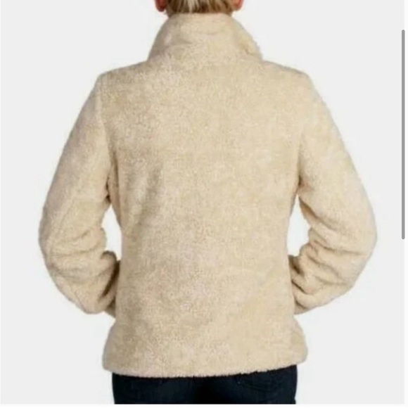 Pendleton Cream Sherpa Shearling Fuzzy Fleece Zip Up Jacket Women's Size Medium - Picture 2 of 12